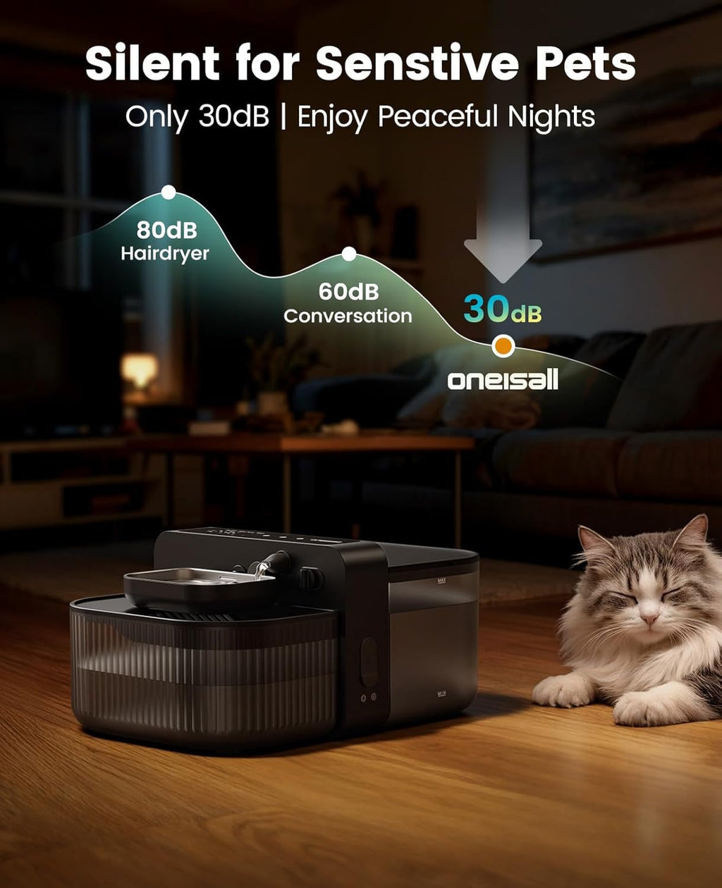 3.5L Wireless Steel Fountain