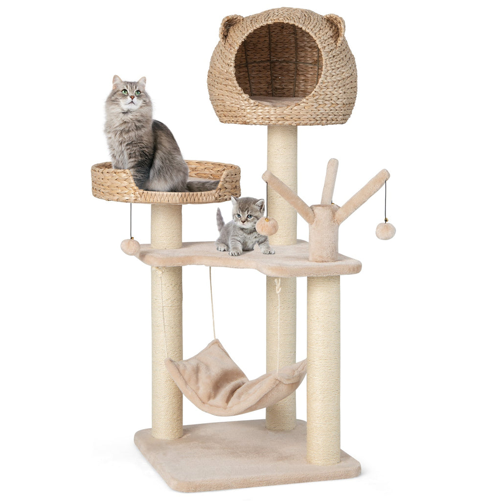 Woven Condo Cat Tree with Hammock