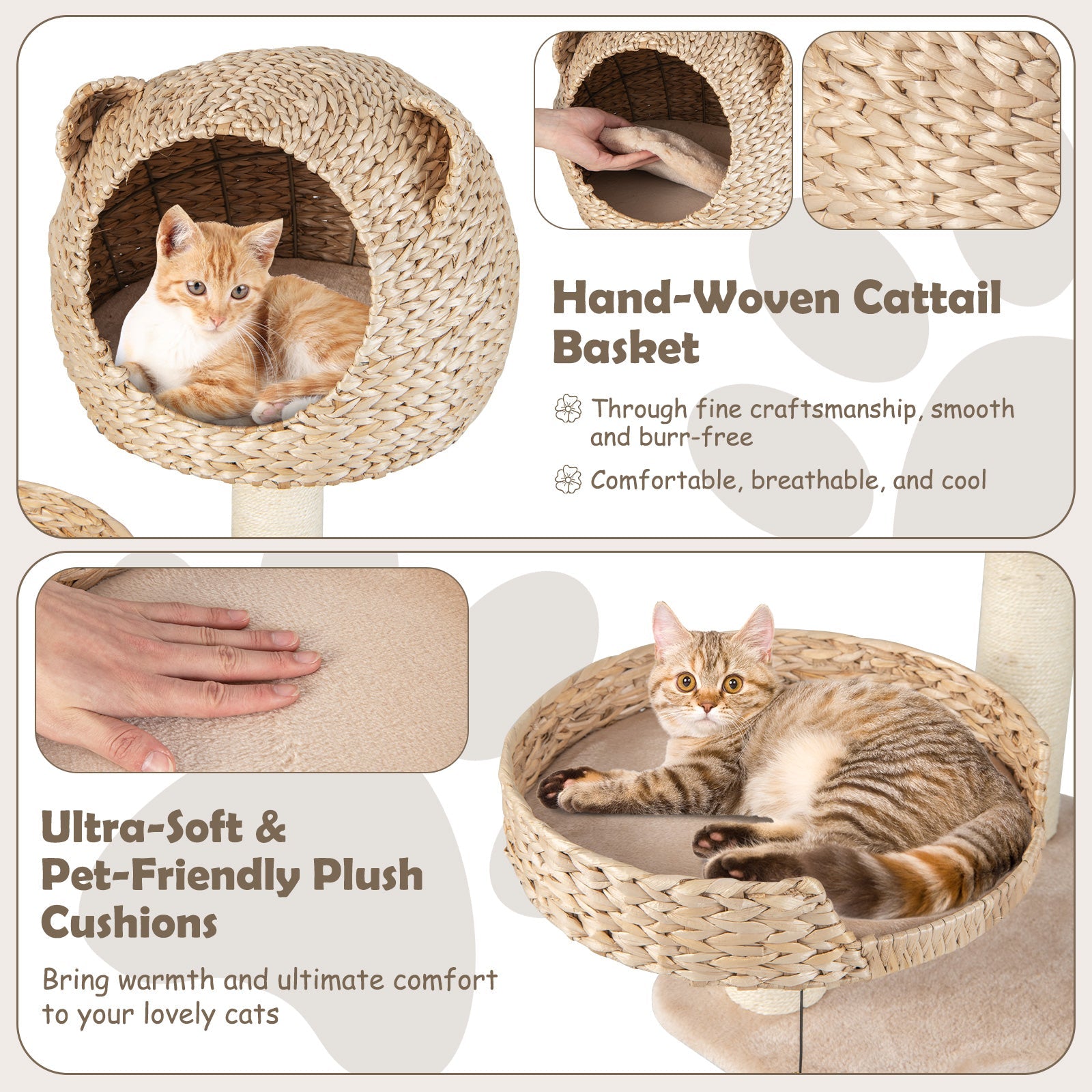 Woven Condo Cat Tree with Hammock