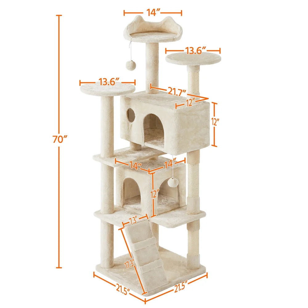 The 70" Double Condo Cat Tower