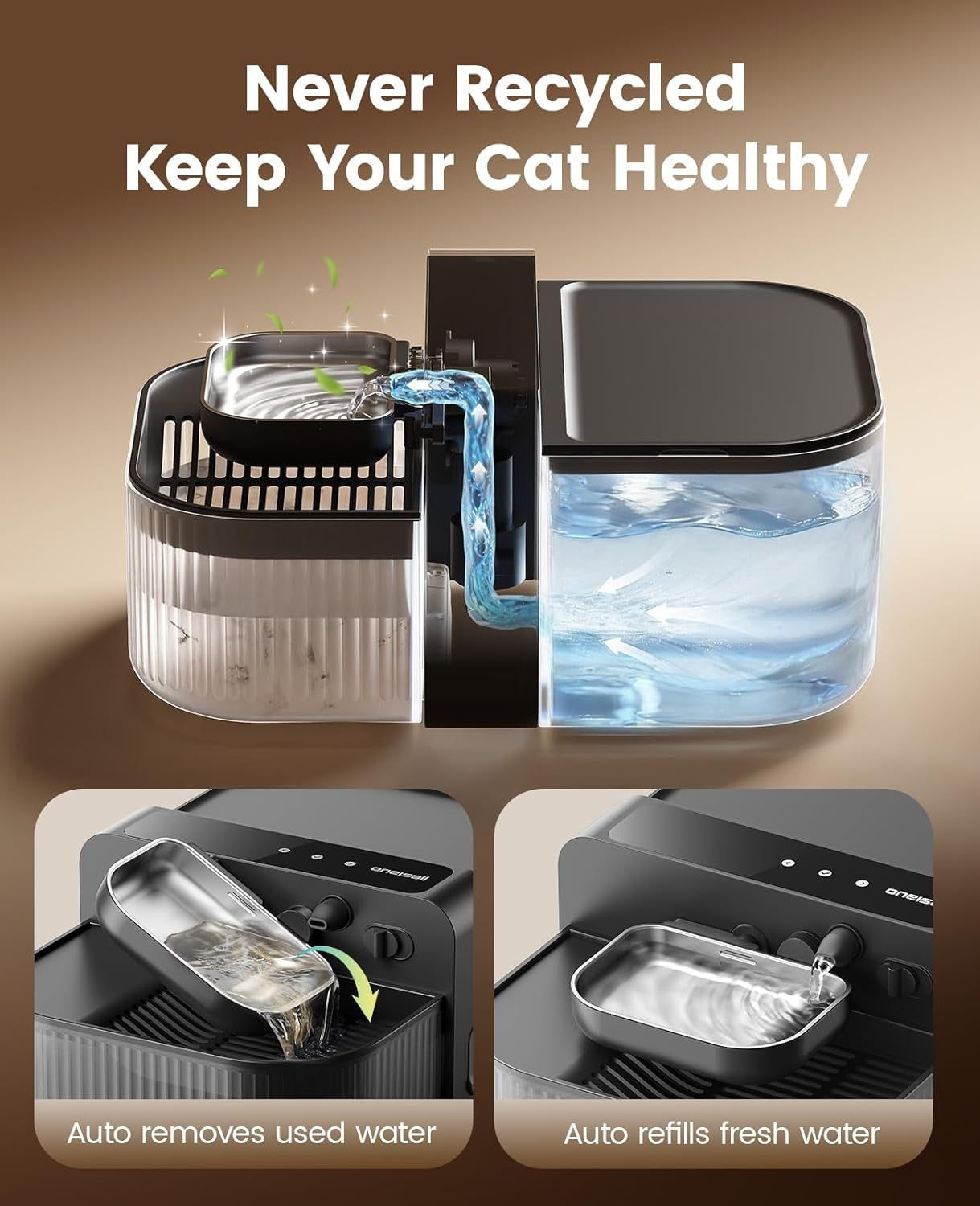 3.5L Wireless Steel Fountain