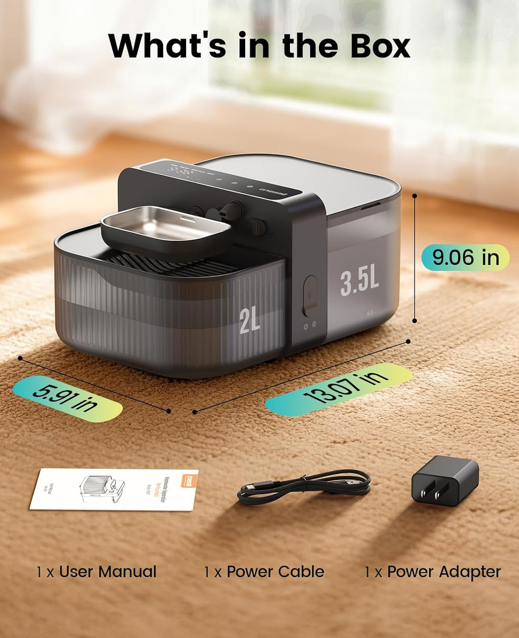 3.5L Wireless Steel Fountain