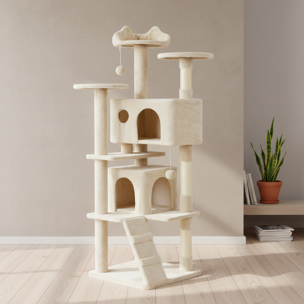 The 70" Double Condo Cat Tower
